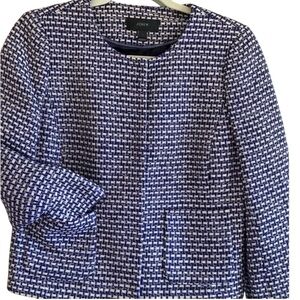 J. Crew Silk Blend Tweed Lady Jacket/blazer Purple White Metallic Like New Sz 4